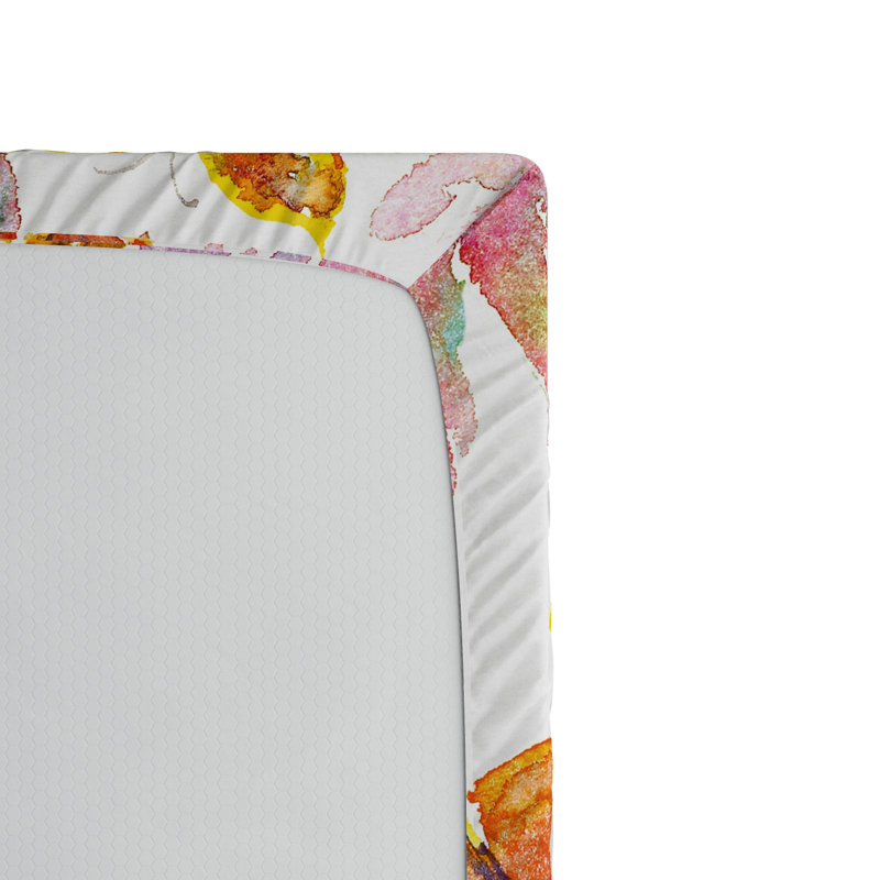 Microfiber Floral Fitted Sheet, Twin Fitted Sheet