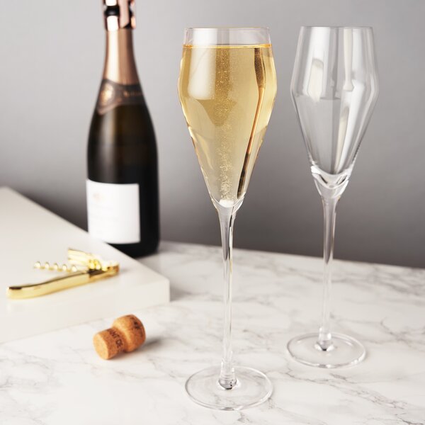 Luigi Bormioli Diamante 7.5oz Champagne/Prosecco Glasses Set of 4