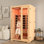 Sauna infrarouge pour 2 personnes avec chauffage à spectre complet - Sauna sec d'intérieur avec 5 panneaux de carbone, 1 tube de carbone, une barre d'oxygène et 7 bandes lumineuses de couleur, fabriqué à partir de pruche du Canada, 110 V