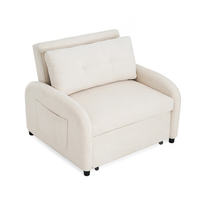 3-In-1 Convertible Sleeper Sofa Bed With Pillow & Pocket, Perfect For Small Spaces And Guest Accommodation