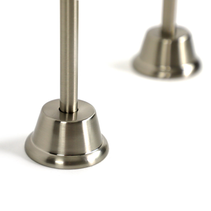 24" Straight Brass Bath Supply, Satin Nickel
