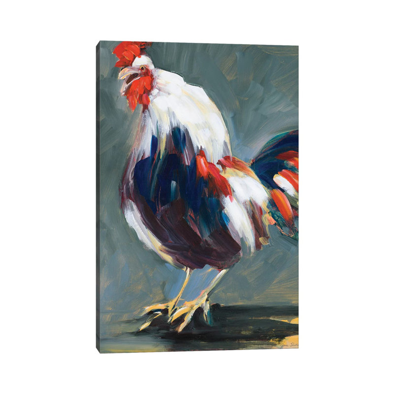 Rising Rooster by Jane Slivka - Wrapped Canvas Gallery-Wrapped Canvas Giclée, 30.48cm H x 20.32cm W