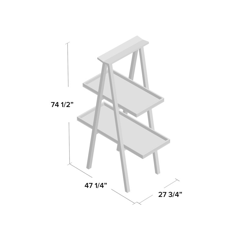 47x28x74.5" Ulysses Ladder Bookcase