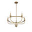 Lustre en roue de chariot à 5 lumières de style bougie en laiton naturel Longacre-1006740104
