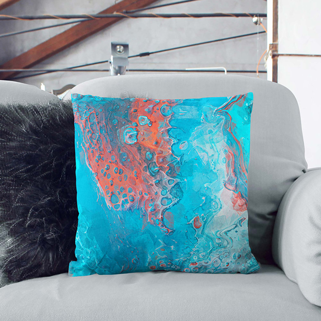 Fire of Subtlety in Abstract Cushion with Filling