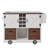 54" White Farmhouse Rolling Kitchen Island with Drop Leaf, Power Outlet, Spice Rack, 2 Doors & 2 Drawers-130026956