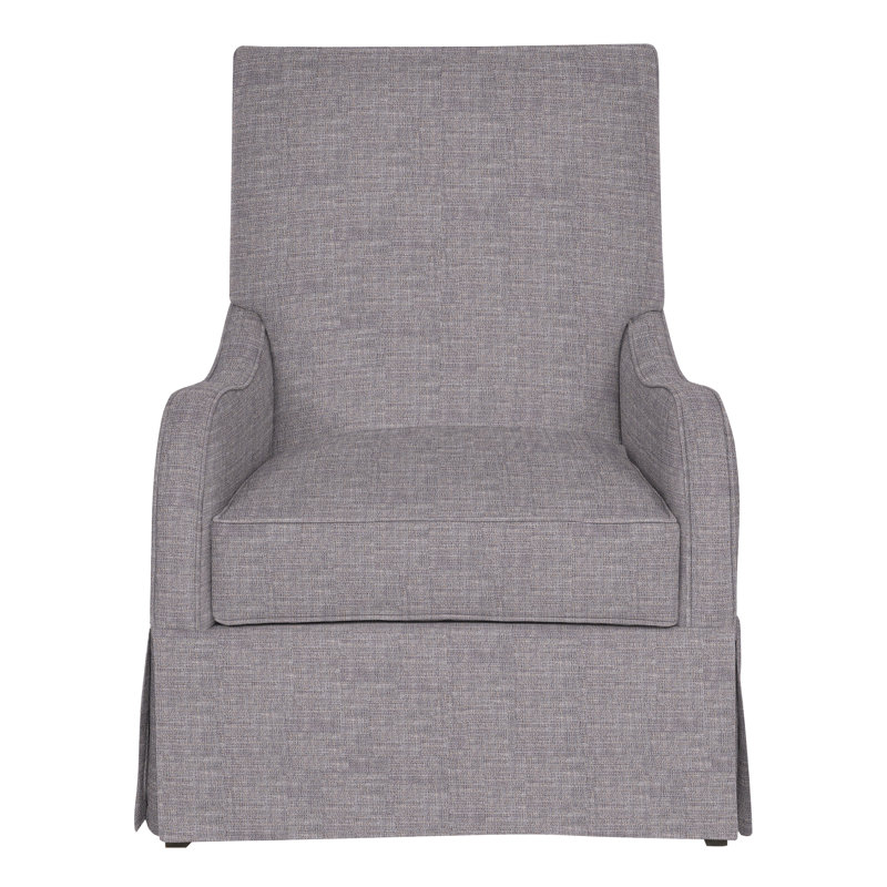 Zoe Cotton Swivel Slipcovered Armchair, Nomad Slate Crypton® Chenille