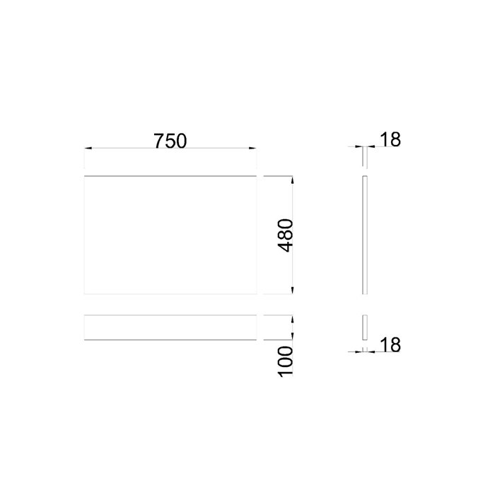 Modern Bathroom MDF Wooden Bath Adjustable 750Mm End Panel, Gloss White