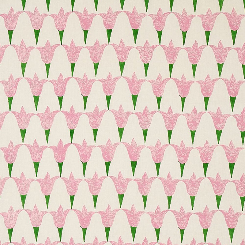Tissu bloc Schumacher x Molly Mahon, Rose / herbe