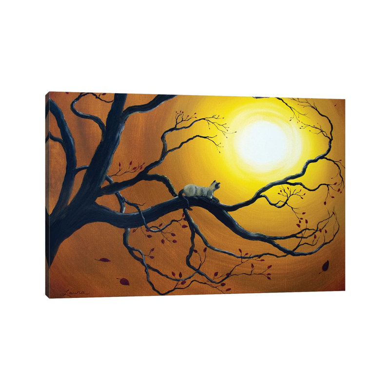 Siamese Cat In Golden Splendor by Laura Iverson - Wrapped Canvas Print, 20.32 cm H x 30.48 cm W