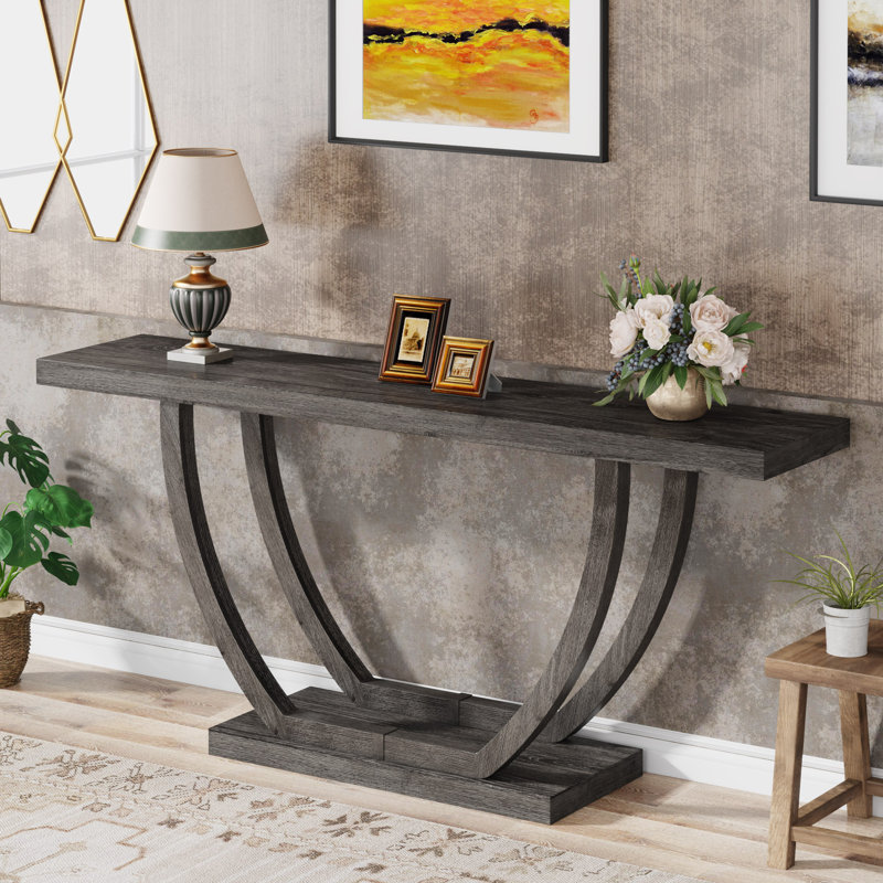 Rahmel 140Cm Console Table, Dark Grey