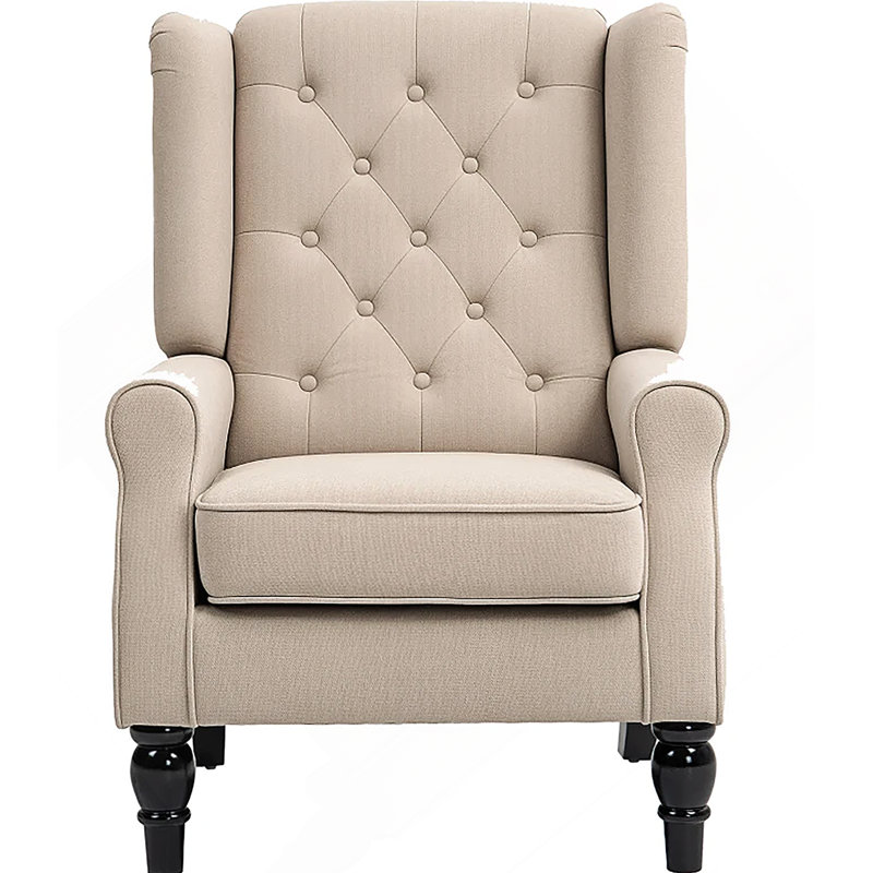 Chaise longue capitonnée à boutons, beige, Beige