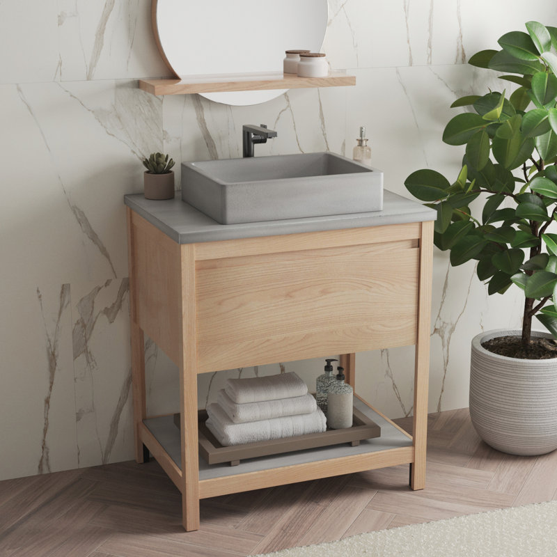 Solace 30" Single Bathroom Vanity Base Only, Sunrise Oak/Ash