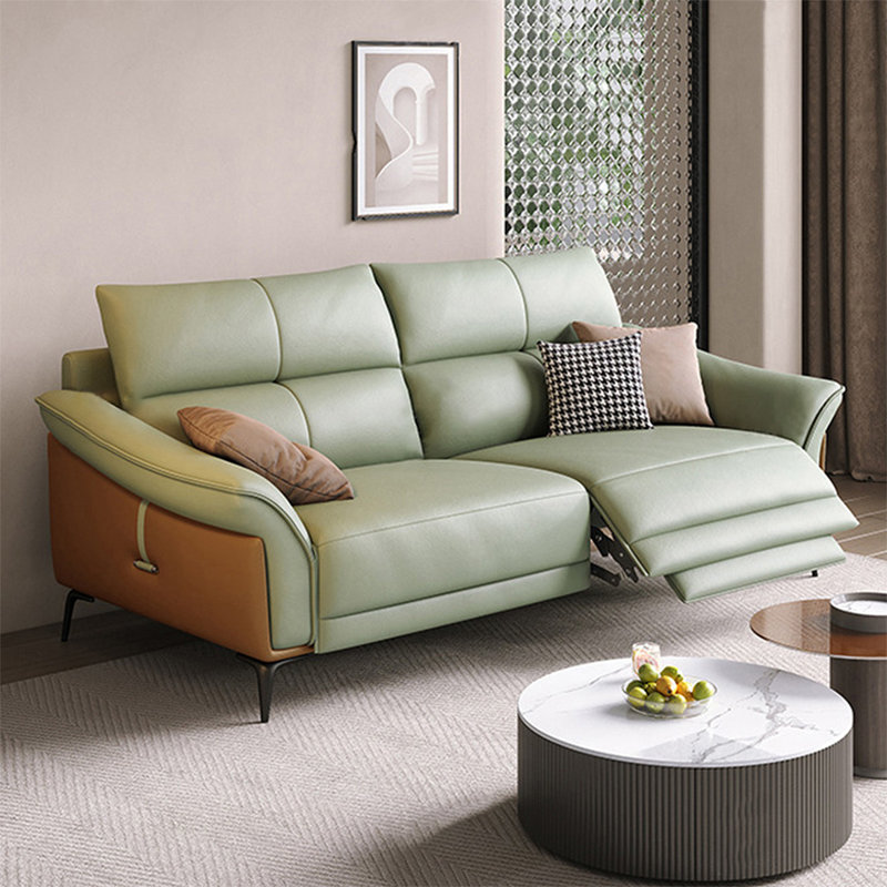 Causeuse-coussin standard en cuir véritable vert