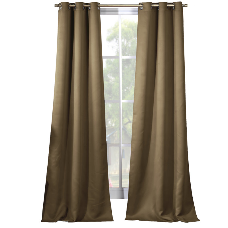 Crispin Blackout Curtains / Drapes Pair, Taupe