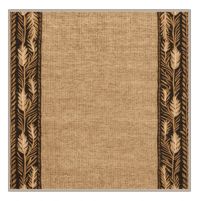 Washable Wheat Stalk Frame Farm Area Rug