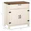 Buffet blanc moderne avec buffet, armoire de rangement rustique avec deux portes de grange et un tiroir pour la cuisine, la salle à manger et le salon