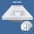 72 In. W X 22 In. D Solid Surface White Rectangular Double Sink Vanity Top With Backsplash Basin Bathroom Countertop
