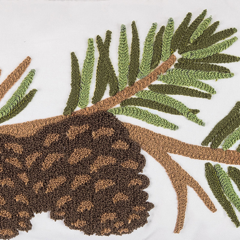 Cooper Pinecone Branch Tufted Pillow