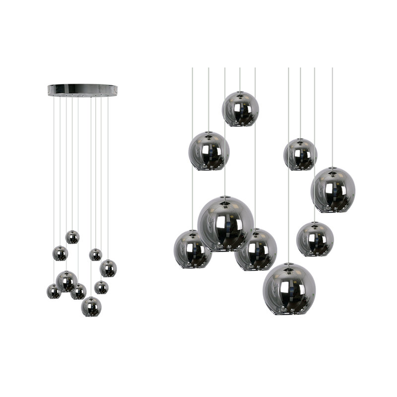 9 - Light LED Cluster Pendant, Chrome