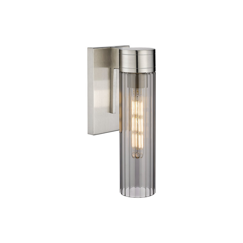 Loreatha Armed Sconce, 12.63" H x 5.5" W x 3.13" D, Plated Smoke, Satin Nickel