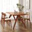 Cherry Wood Colour Rectangular Solid Wood Dining Table-1636560605