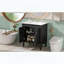 Meuble-lavabo avec lavabo en céramique, deux portes à fermeture douce, pieds en bois massif et tablette réglable, noir-2024271249-2024271258