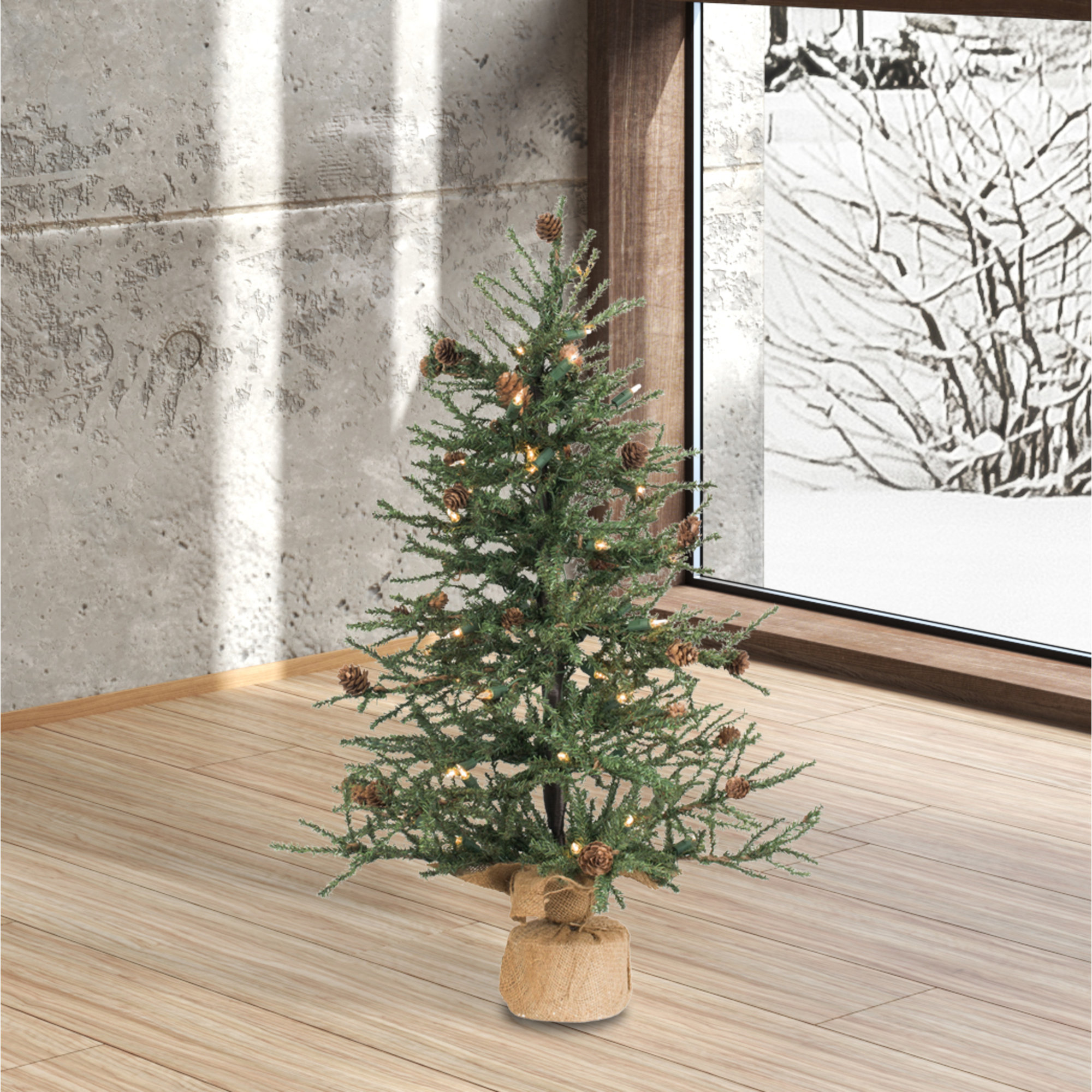 Julieta Carmel Pine Artificial Christmas Tabletop Tree, 2.5' H