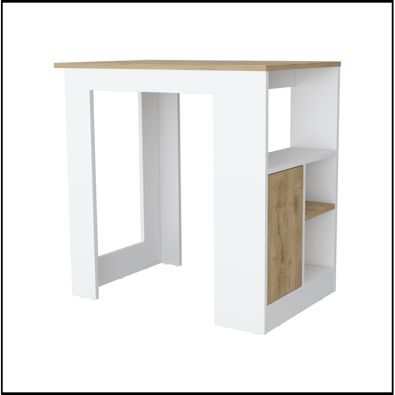 Aurora Kitchen Island with Open Compartment and Cabinet, Perfect for Space-Saving and Efficient Storage in Modern Kitchens.