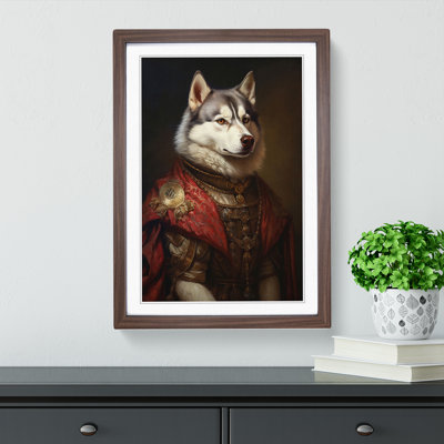 Husky Baroque - Single Picture Frame Print on Wood