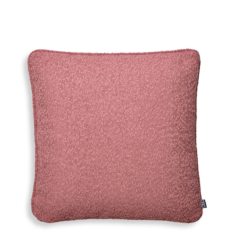 Square Pillow Cover & Insert, Boucle Rose, 19.69"H x 19.69"W