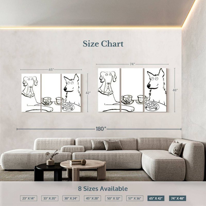 Brampt Dogs Having Tea, 42" H x 65" W
