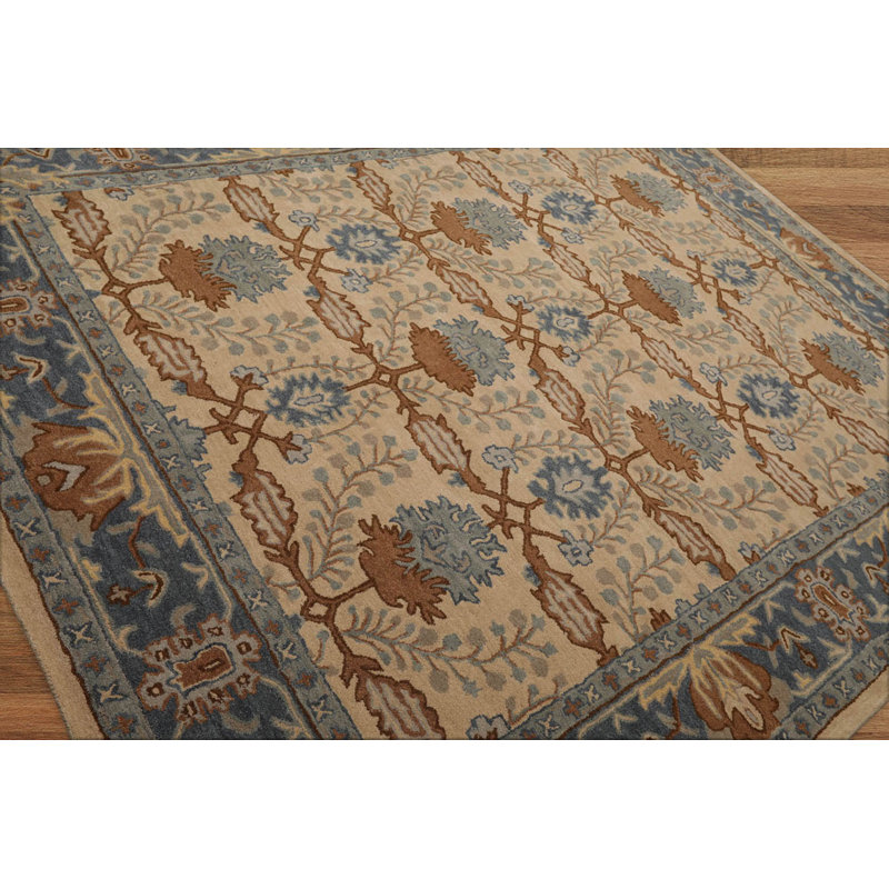 Tapis multicolore touffeté à la main William Morris beige, brun