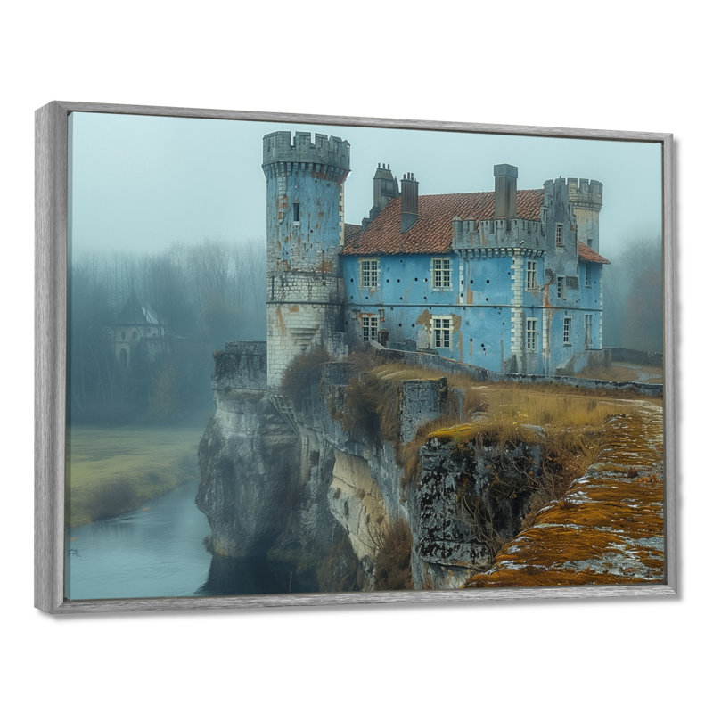 Pieper - Castles Wall Art Living Room, Toile argentée avec cadre flottant, H 12 po x l 20 po x P 1 po
