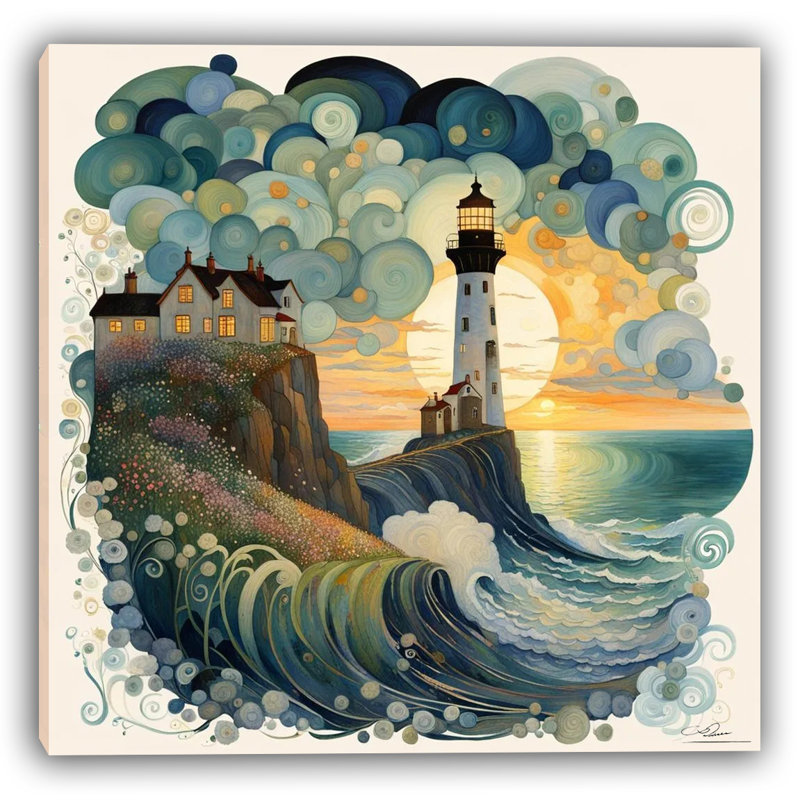 Art mural fantastique sur toile, "Phare fantastique"