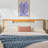 Mid Century Modern Solid Wood Queen Storage Bed With 2 Drawers-1491850536