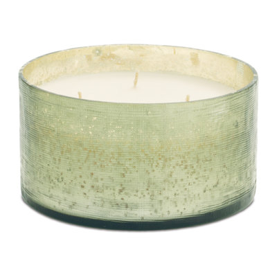 Soy Candle in Textured Glass Jar 6"D