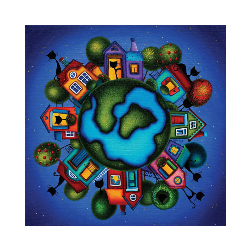 Welcome To Our Happy Place by Gabriela Elgaafary - Wrapped Canvas Print, 30.48 cm H x 30.48 cm W