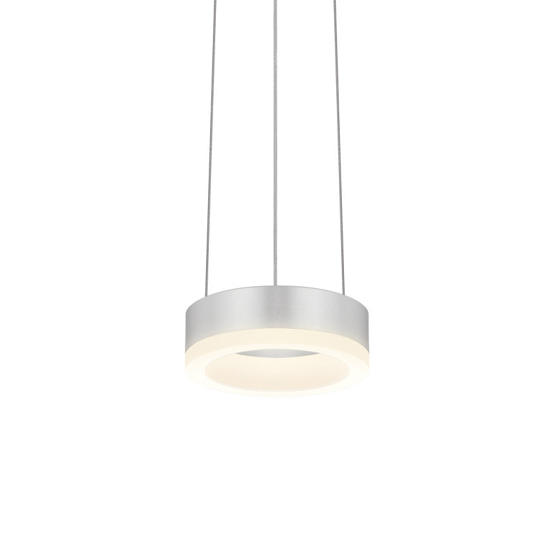 Grigoriy Corona - LED Ring Pendant - 6" - 3000K, Bright Satin Aluminum