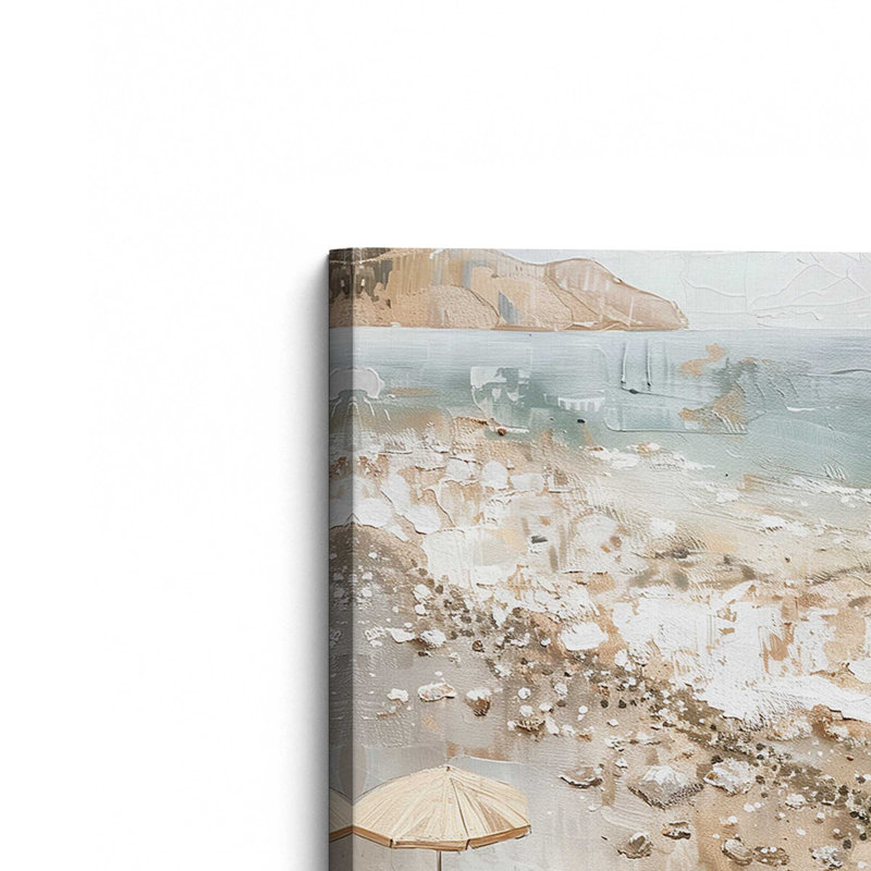 Ensemble de 2 estampes Seaside Umbrella Calm v2, 36 po x 24 po, Toile tendue