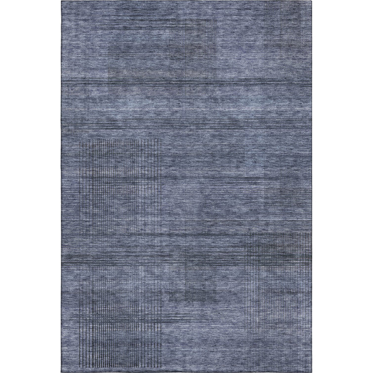 Premium Machine Washable Prisco Navy Rug