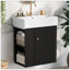 Meuble-lavabo flottant 21,6 po avec lavabo en céramique, rangement à gauche-1662933525