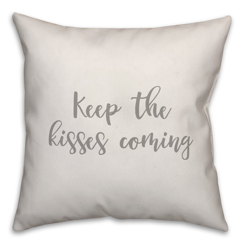  Coussin Keep the Kisses Coming, Blanc, Housse de coussin