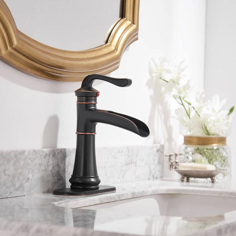 Single-Hole Bathroom Faucet with Drain Assembly, Oil Rubbed Bronze
