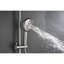 Ensemble de douche avec pomme de douche à effet de pluie 10 po, douche à main 4 po, support à glissière réglable et porte-savon dans un plateau de bar coulissant en nickel brossé -