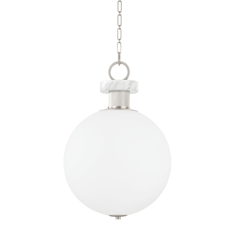 Luminaire suspendu 1 lumière Haru, Nickel bruni