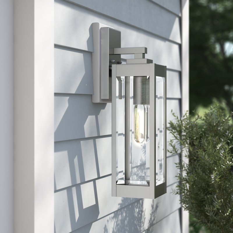 Westover 1-Light Stainless Steel Outdoor Wall Lantern, 20" H x 7" W, Stainless Steel