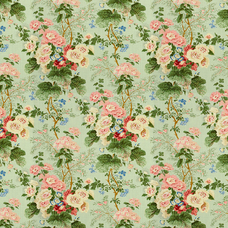 Althea Print Fabric, Green/Pink