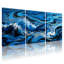 Vagues bleues avec accents dorés et mousse blanche, ensemble de 3 impressions sur toile-239437421