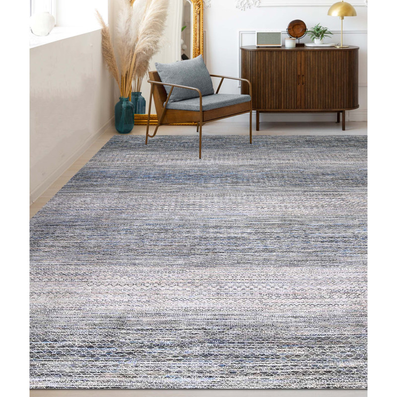 Hand Woven Wool Striped Area Rug